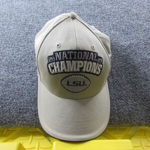 LSU Tigers Hat Cap Adult Beige Strap Back 2003 National Champions Nike Mens